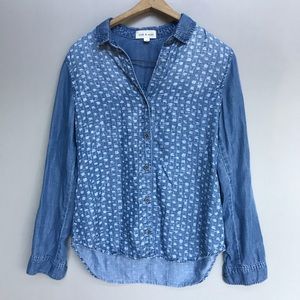 Anthro Cloth & Stone Chambray Button Down Top S